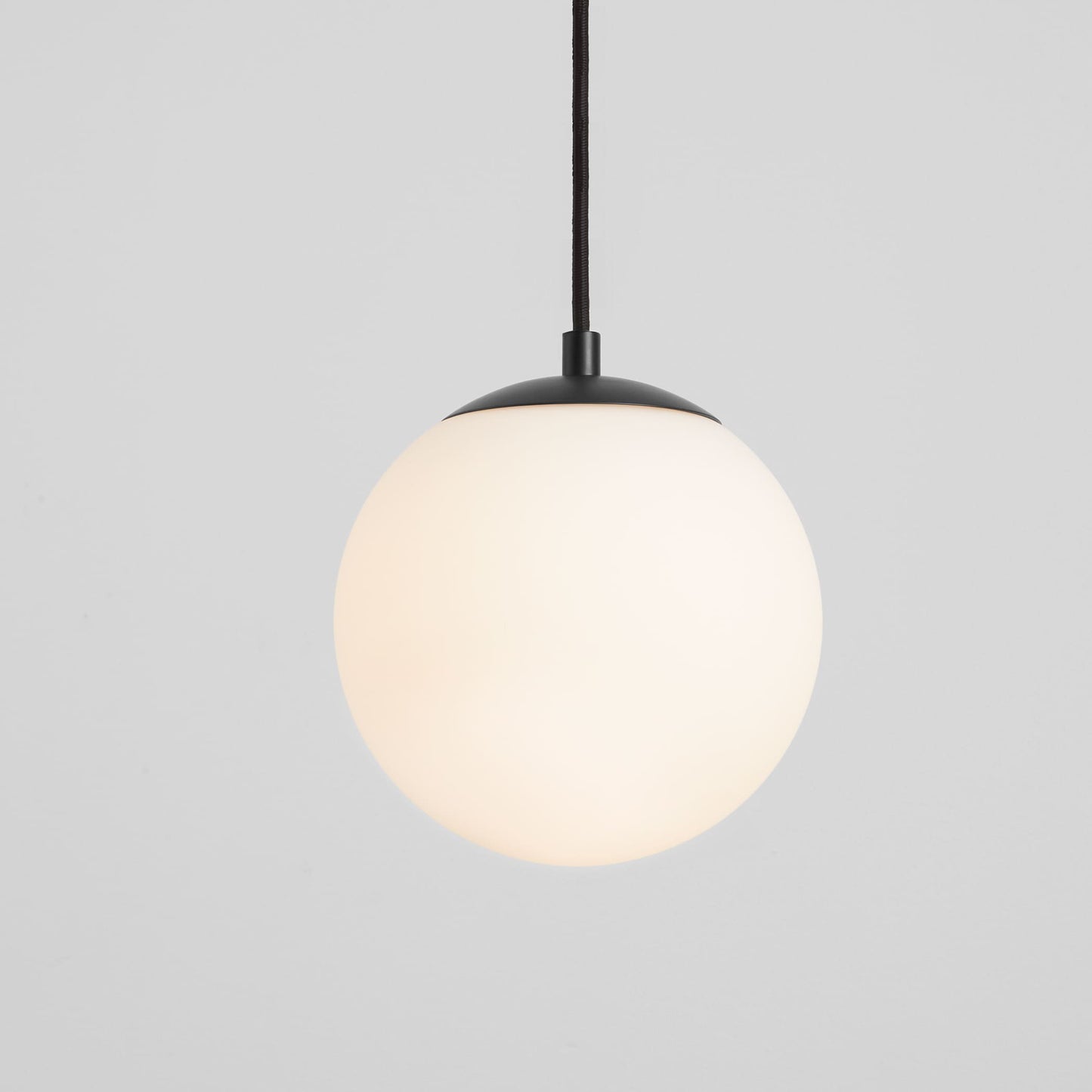 Oxygen Lighting 3-671-40 Pendant Light Fixture, UL Damp Rated, Black - Satin Opal Diffuser