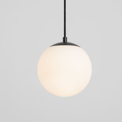 Oxygen Lighting 3-671-40 Pendant Light Fixture, UL Damp Rated, Black - Satin Opal Diffuser