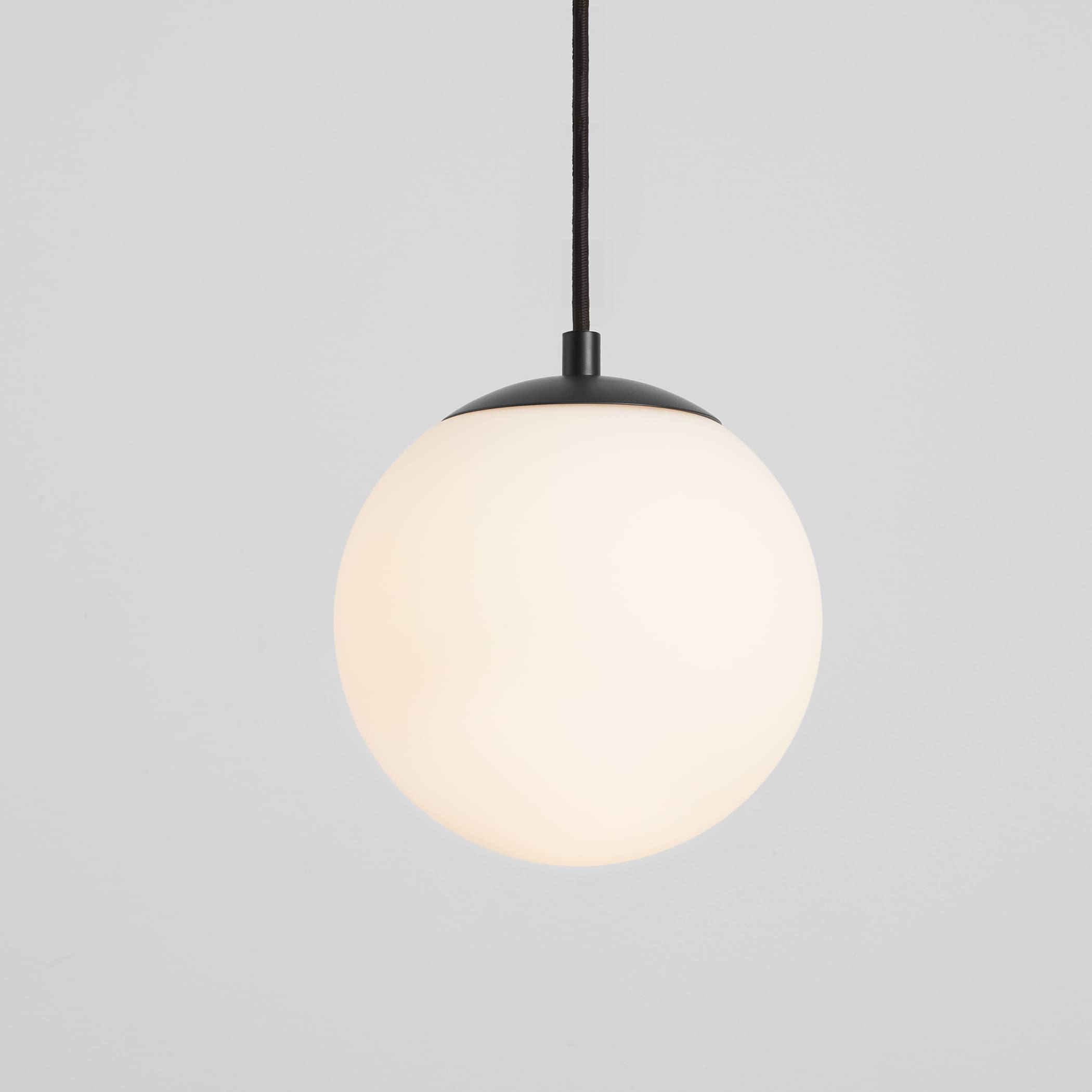 Oxygen Lighting 3-671-27 Pendant Light Fixture, UL Damp Rated, Black - Satin Opal Diffuser