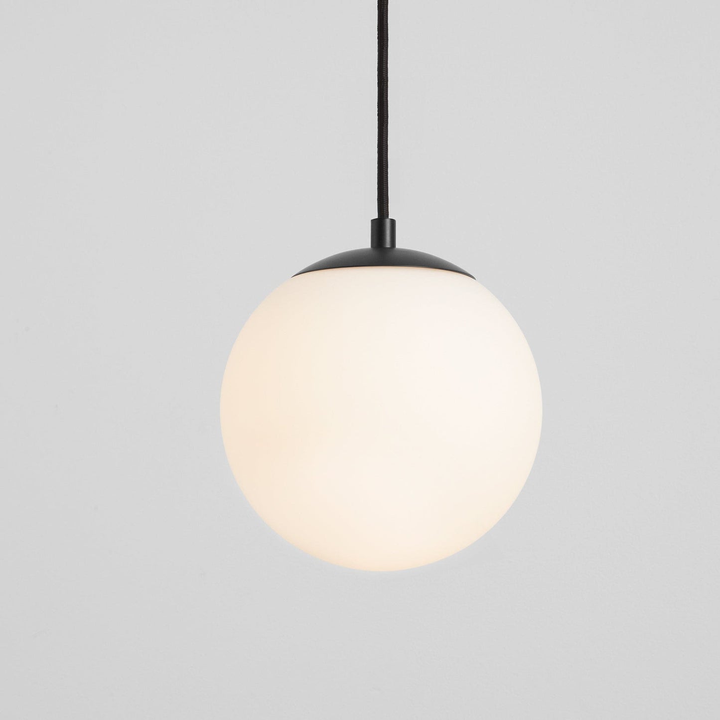 Oxygen Lighting 3-671-40 Pendant Light Fixture, UL Damp Rated, Black - Satin Opal Diffuser