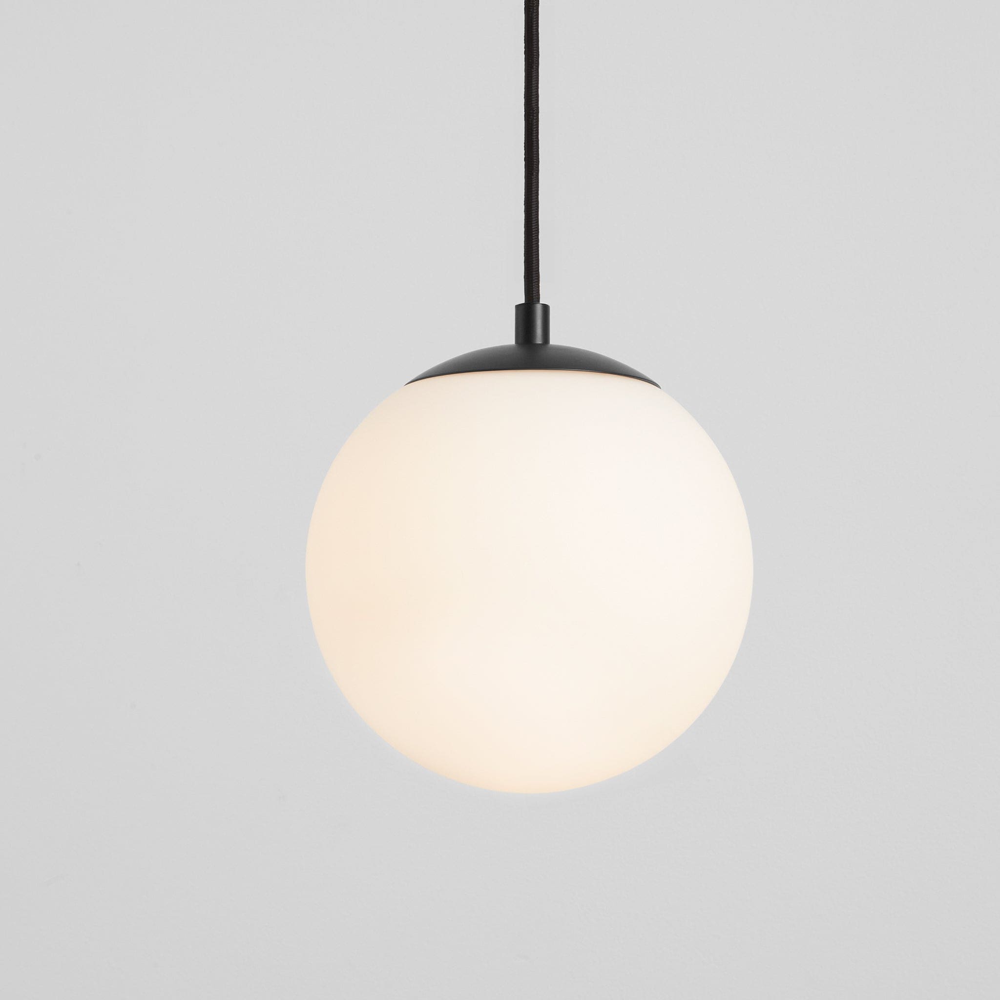 Oxygen Lighting 3-671-40 Pendant Light Fixture, UL Damp Rated, Black - Satin Opal Diffuser