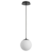 Oxygen Lighting 3-671-35 Pendant, UL Damp Rated, Black - Satin Opal Diffuser