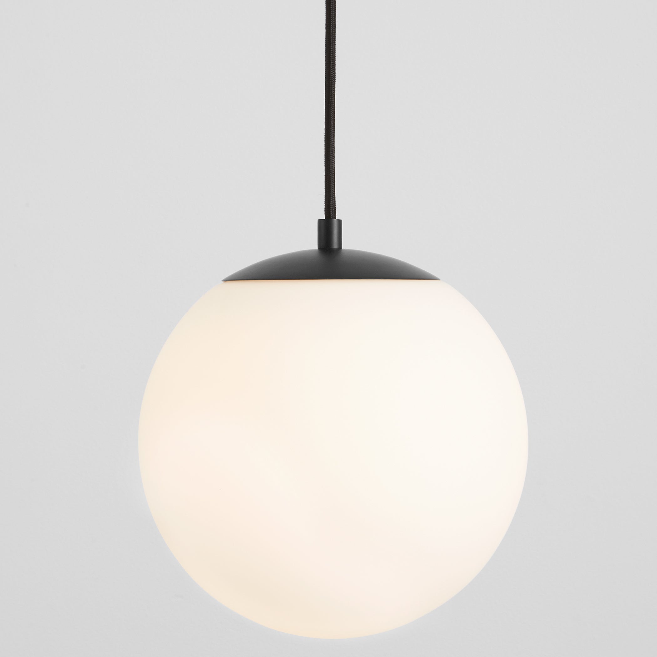 Oxygen Luna 3-672-15 Classic Glass Globe Pendant, 10 inch, 3000K - Black, Satin Opal Glass Diffuser