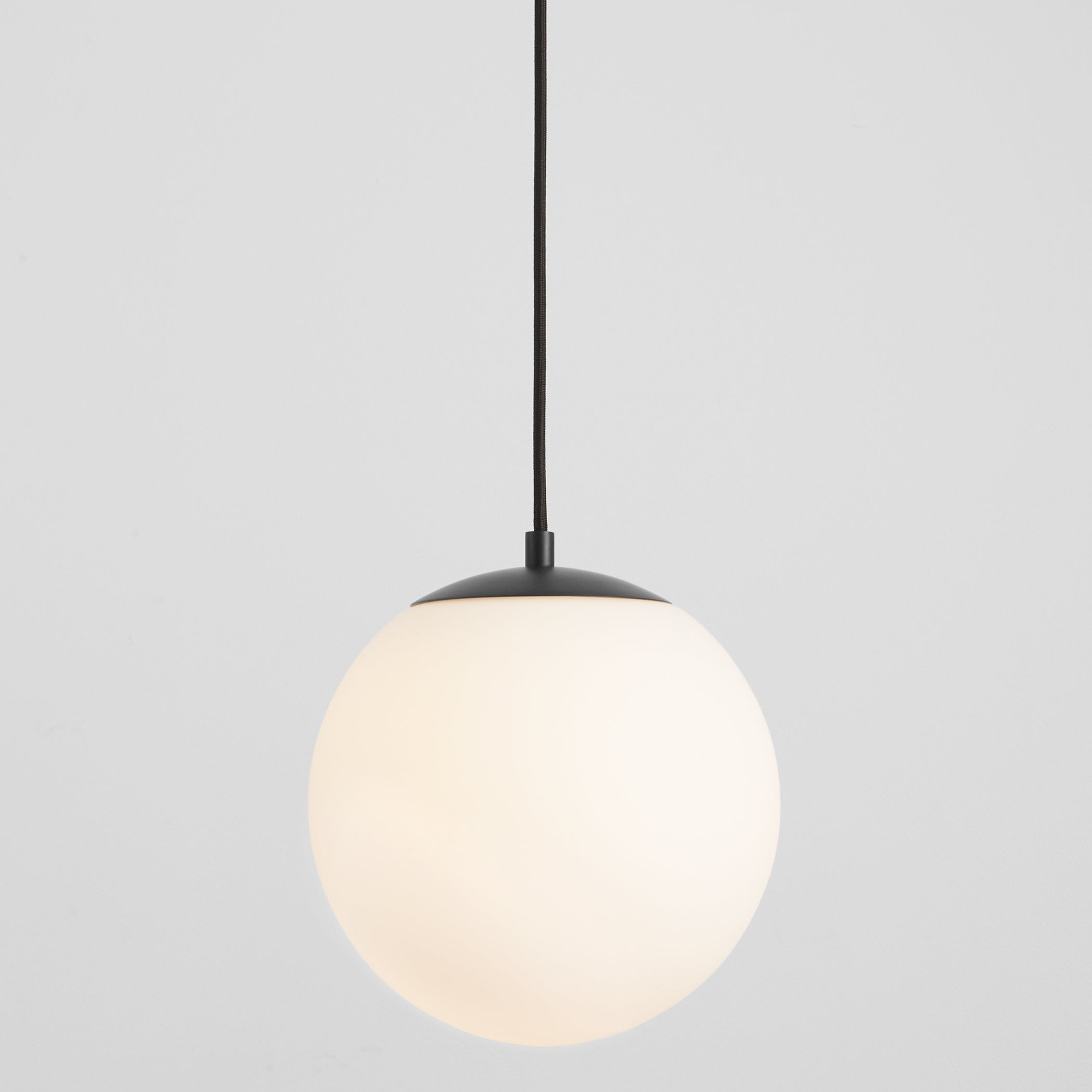 Oxygen Luna 3-672-15 Classic Glass Globe Pendant, 10 inch, 3000K - Black, Satin Opal Glass Diffuser