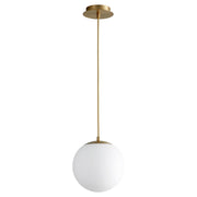 Oxygen Lighting 3-672-27 Vanity Light Fixture, UL Damp Rated, Aged Brass - White Opal Glass Diffuser