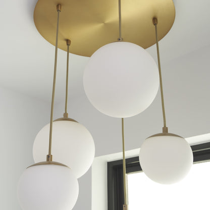 Oxygen Lighting 3-673-35 Modern LED Pendant Light, UL Damp Rated, Aged Brass