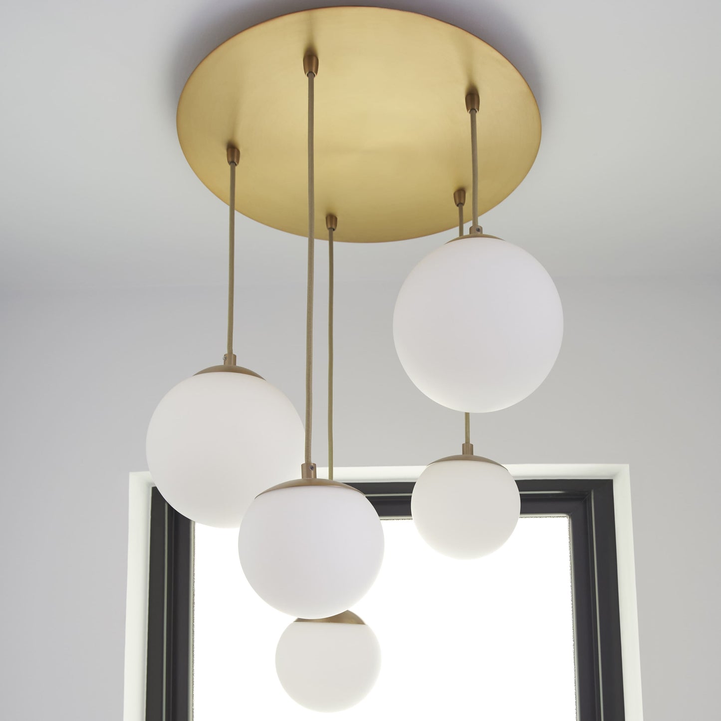 Oxygen Lighting 3-673-35 Modern LED Pendant Light, UL Damp Rated, Aged Brass