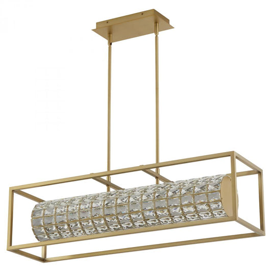 Oxygen Lighting ELAN 3-676-40 Linear Pendant Light Fixture 36 inch CCT Selectable - Aged Brass