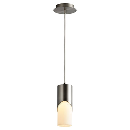 Oxygen Lighting 3-677-27 Pendant, UL Damp Rated, Satin Nickel, Matte White Acrylic Diffuser