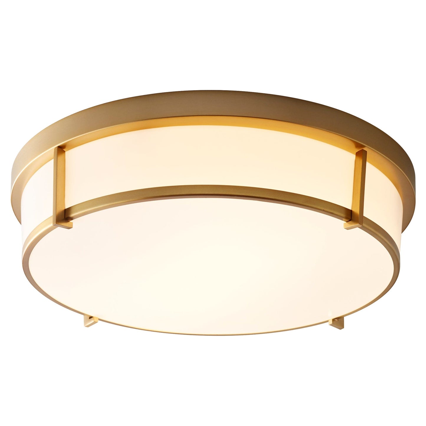 Oxygen Lighting 3-689-35 Vanity Light Fixture, UL Damp Rated, Aged Brass - Matte White Acrylic Diffuser