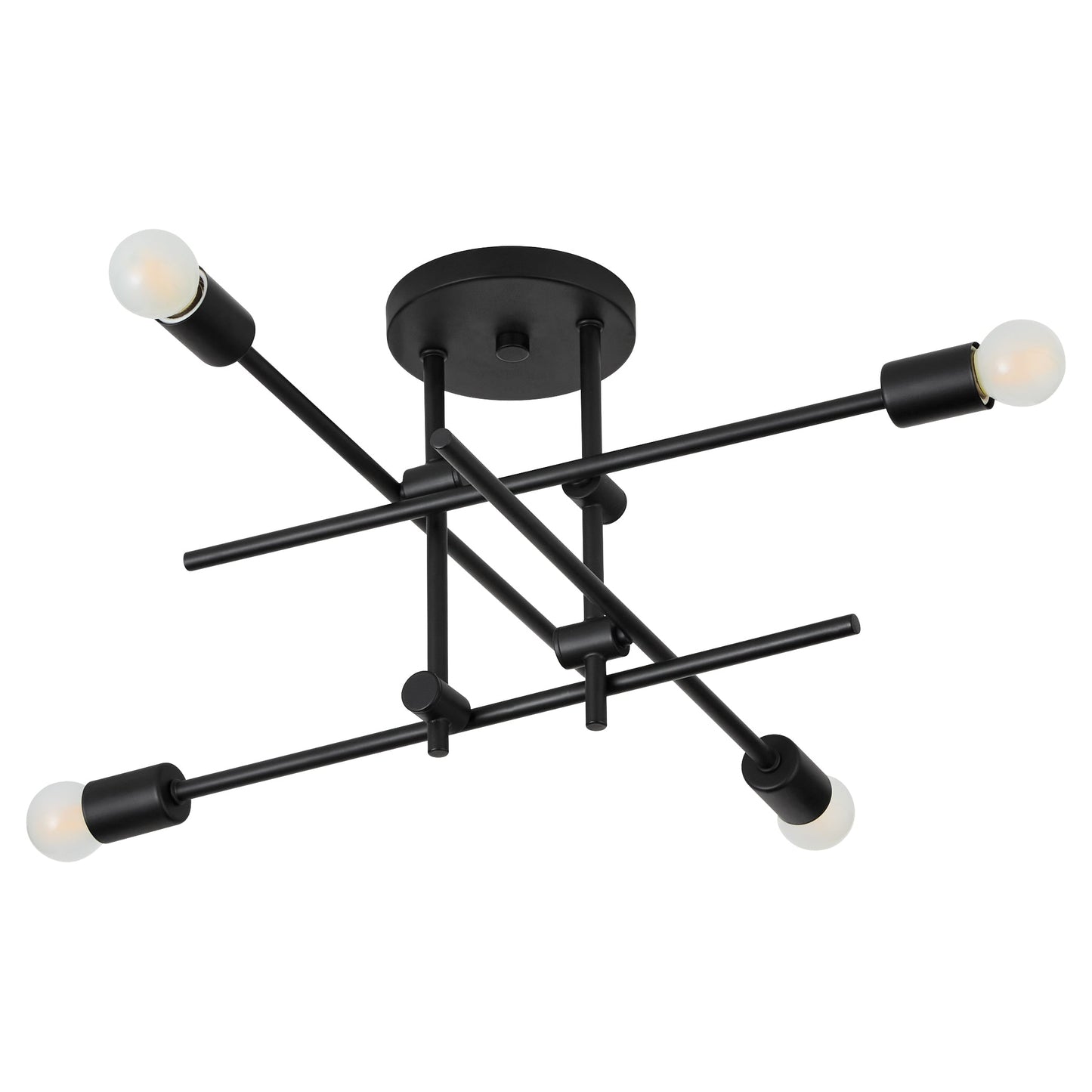 Oxygen Lighting Mika 3-696-15 Flush Mount, UL Damp Rated, Black