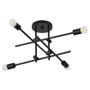 Oxygen Lighting Mika 3-696-15 Flush Mount, UL Damp Rated, Black