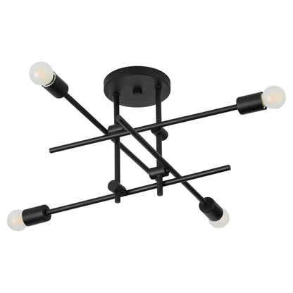 Oxygen Lighting Mika 3-696-15 Flush Mount, UL Damp Rated, Black