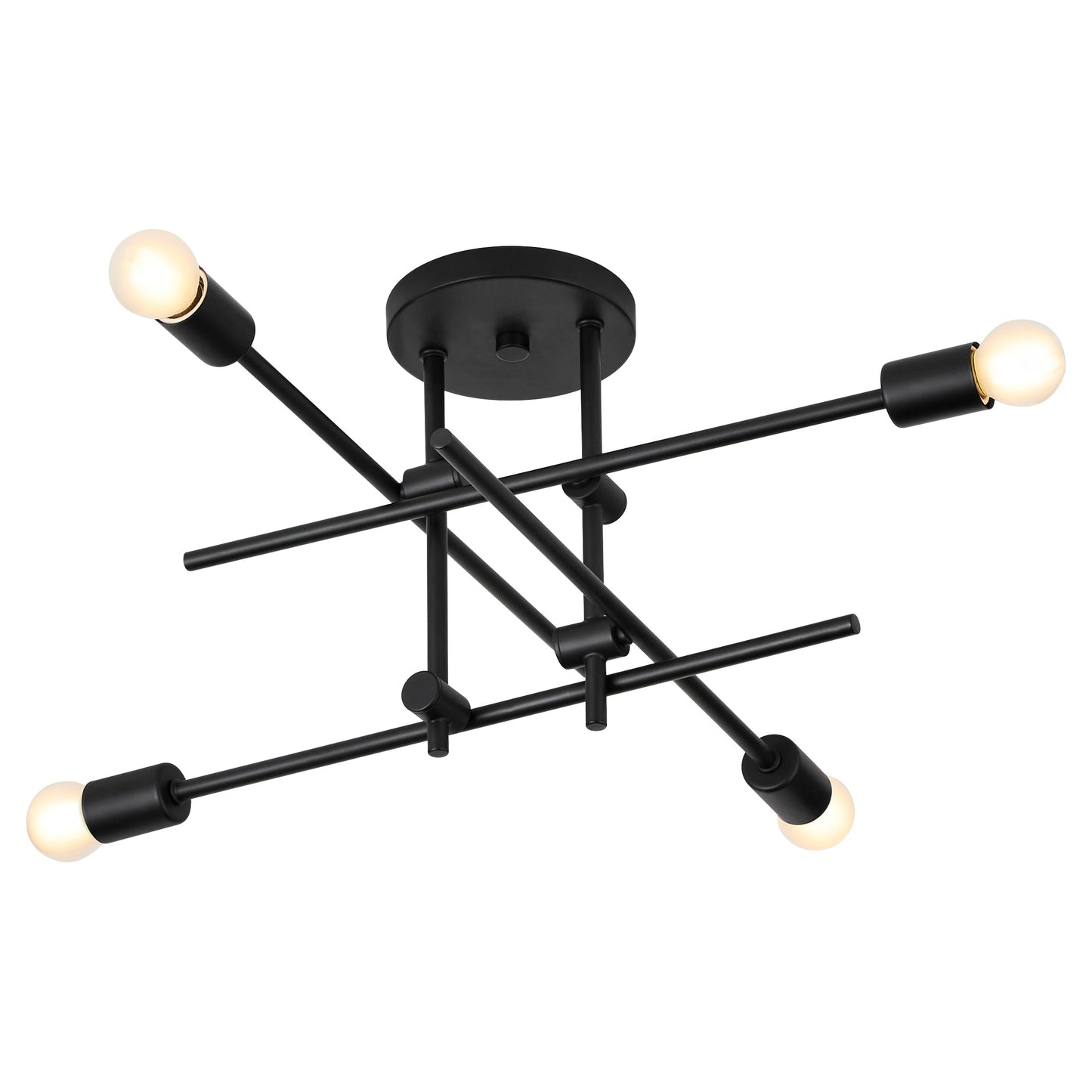 Oxygen Lighting Mika 3-696-15 Flush Mount, UL Damp Rated, Black