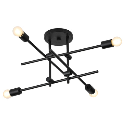 Oxygen Lighting Mika 3-696-15 Flush Mount, UL Damp Rated, Black