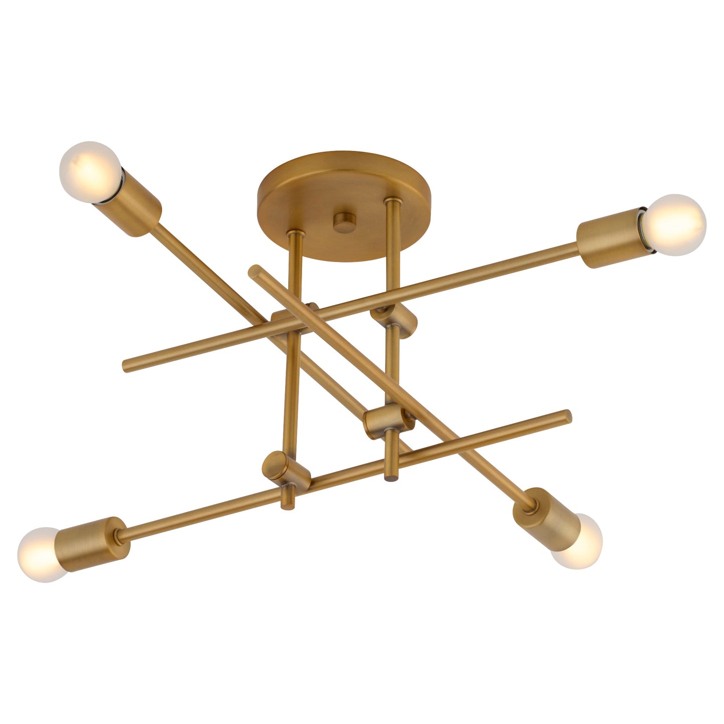 Oxygen Lighting Mika 3-696-56 Flush Mount, UL Damp Rated, Brushed Brass
