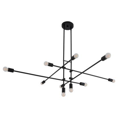 Oxygen Lighting Mika 3-697-15 Chandelier, UL Damp Rated, Black