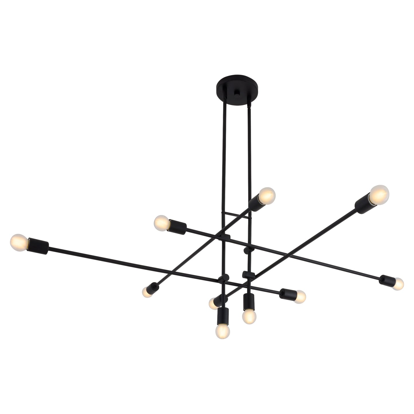 Oxygen Lighting Mika 3-697-15 Chandelier, UL Damp Rated, Black