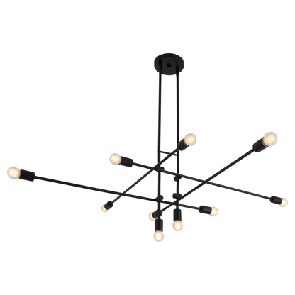Oxygen Lighting Mika 3-697-15 Chandelier, UL Damp Rated, Black