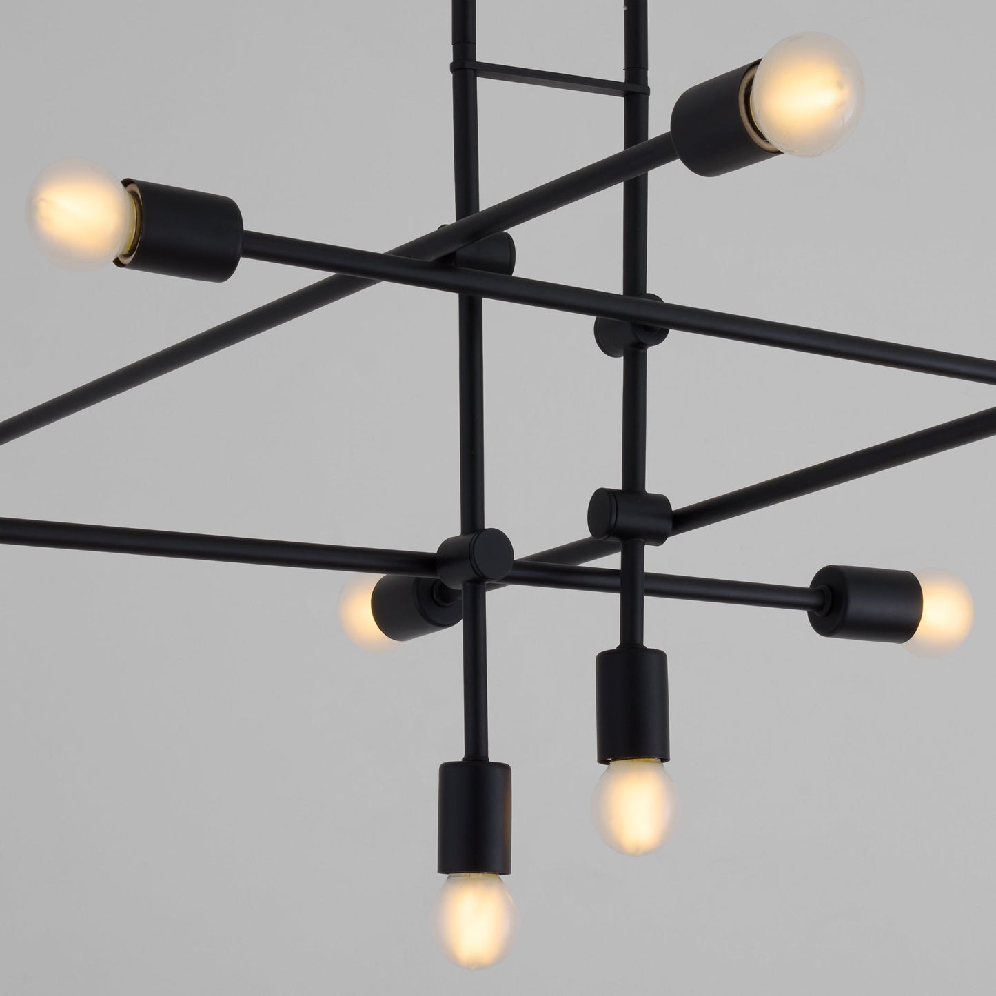 Oxygen Lighting Mika 3-697-15 Chandelier, UL Damp Rated, Black