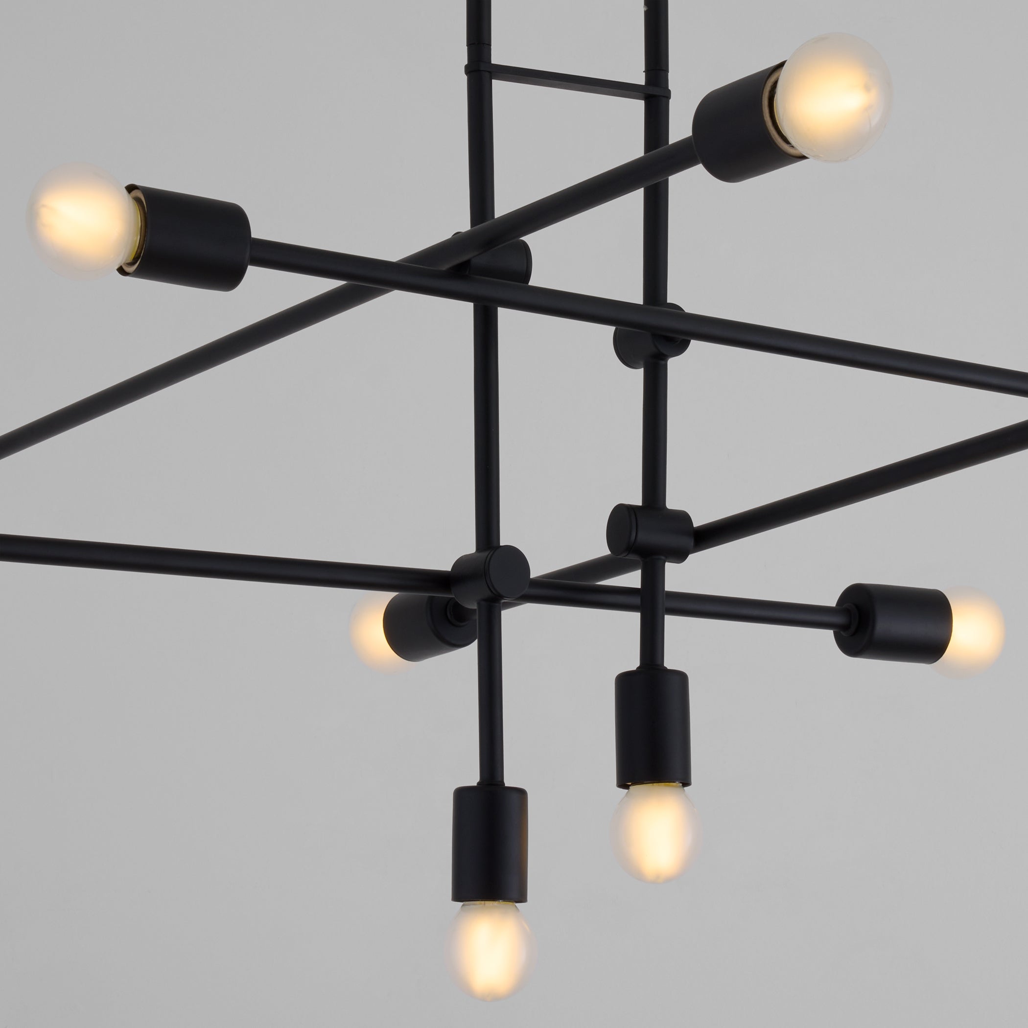 Oxygen Lighting Mika 3-697-15 Chandelier, UL Damp Rated, Black