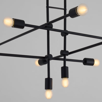 Oxygen Lighting Mika 3-697-15 Chandelier, UL Damp Rated, Black