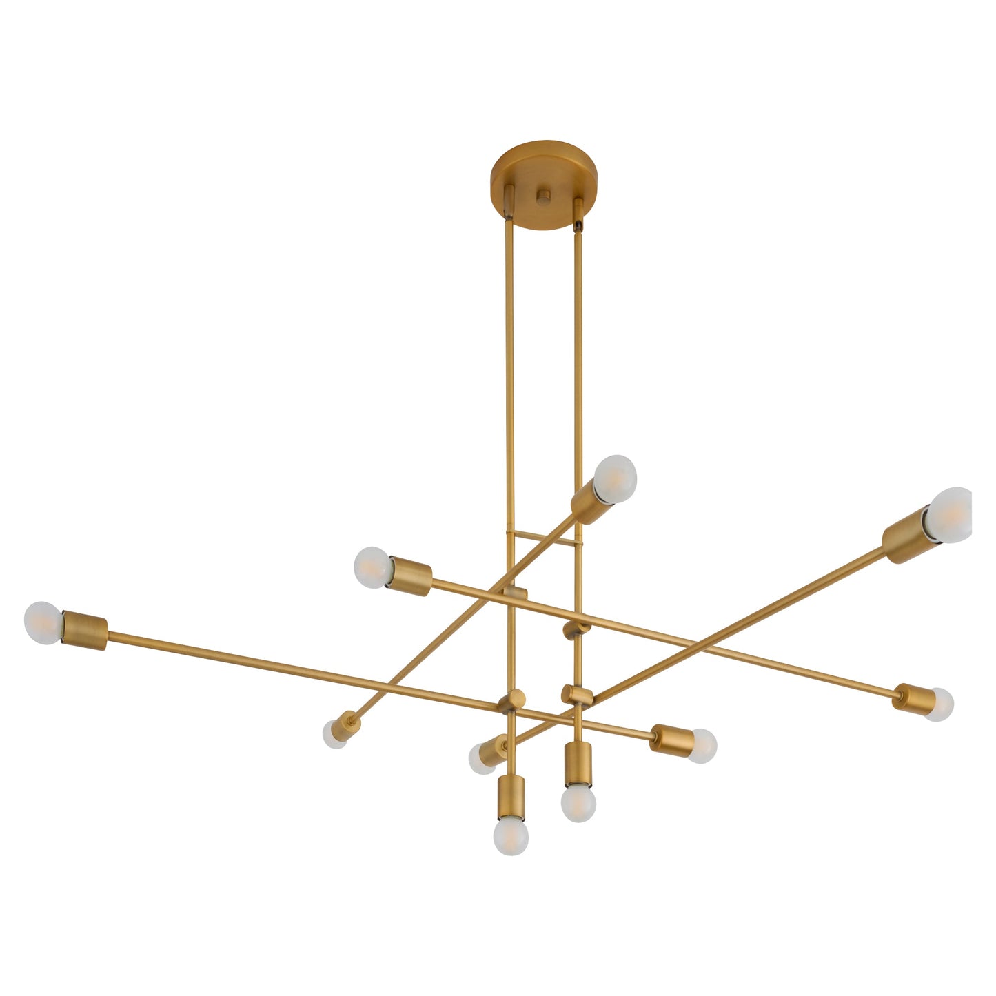 Oxygen Lighting Mika 3-697-56 Chandelier, UL Damp Rated, Brushed Brass