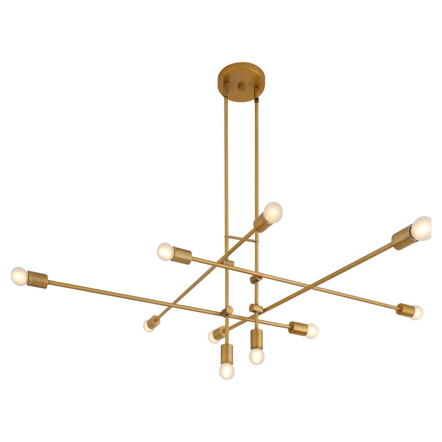 Oxygen Lighting Mika 3-697-56 Chandelier, UL Damp Rated, Brushed Brass
