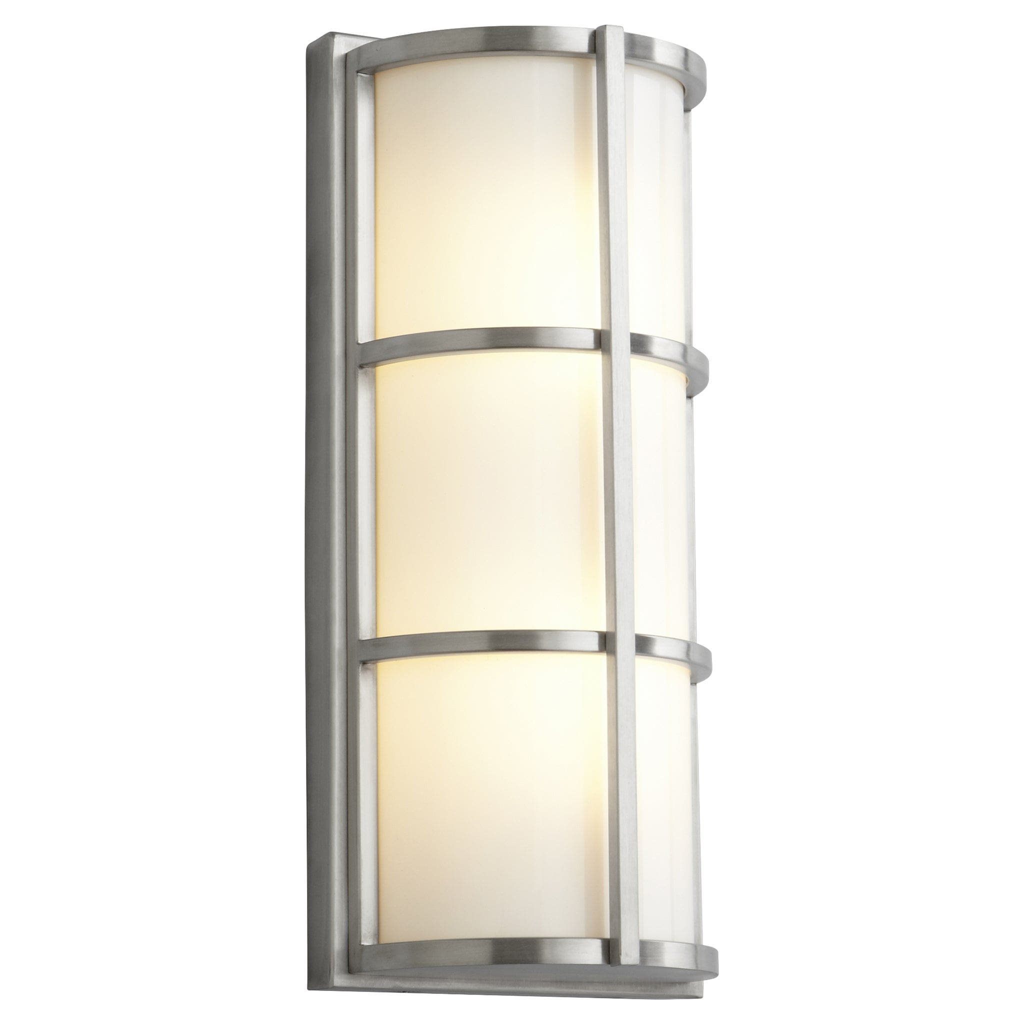 Oxygen Lighting 3-712-35 Vanity Light Fixture, UL Wet Rated, Satin Nickel - Matte White Acrylic Diffuser