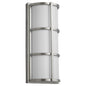 Oxygen Lighting 3-712-35 Vanity Light Fixture, UL Wet Rated, Satin Nickel - Matte White Acrylic Diffuser