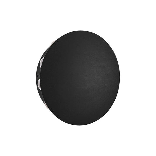 Oxygen Lighting Rickie 3-765-15 Round Outdoor LED Wall Light Sconce 8 inch 3000K - Black