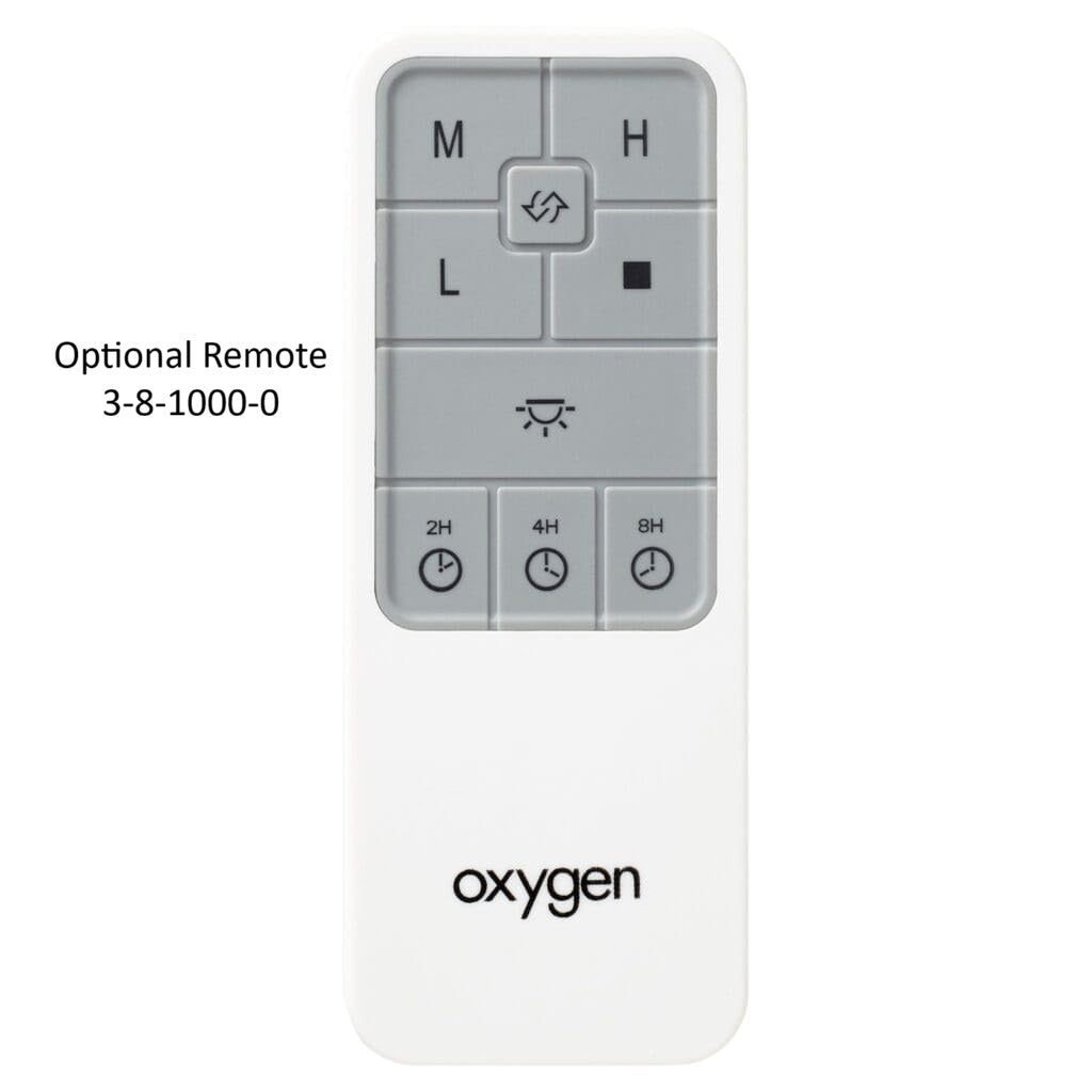 Oxygen 3-102-15 OSLO HUGGER 52 Inch Low Profile Ceiling Fan with Wall Control, Optional LED Light, Optional Remote - Black