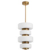 Oxygen Lighting Favo 3-81-56 Pendant, UL Damp Rated, Brushed Brass