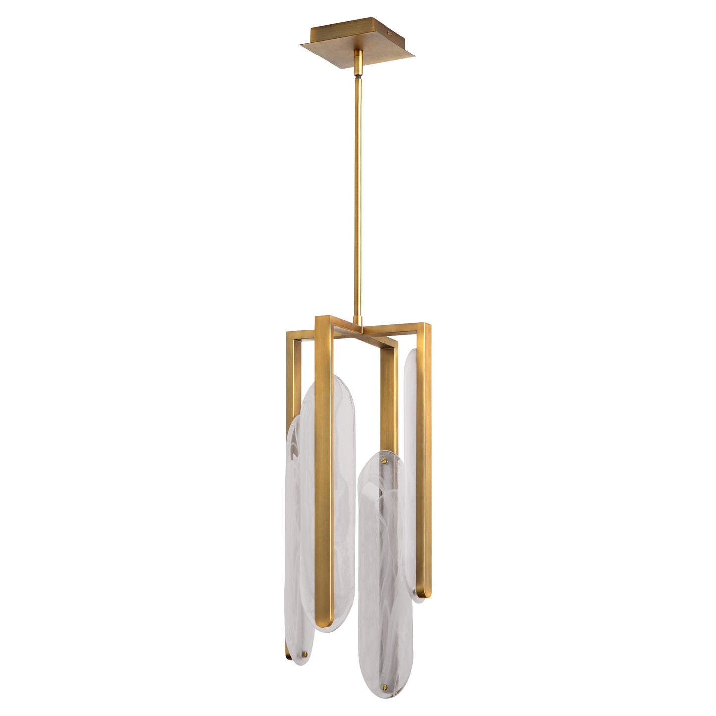 Oxygen Lighting Avian 3-8145-56 Pendant, UL Damp Rated, Brushed Brass