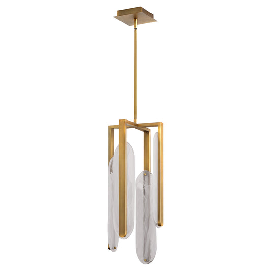 Oxygen Lighting Avian 3-8145-56 Pendant, UL Damp Rated, Brushed Brass