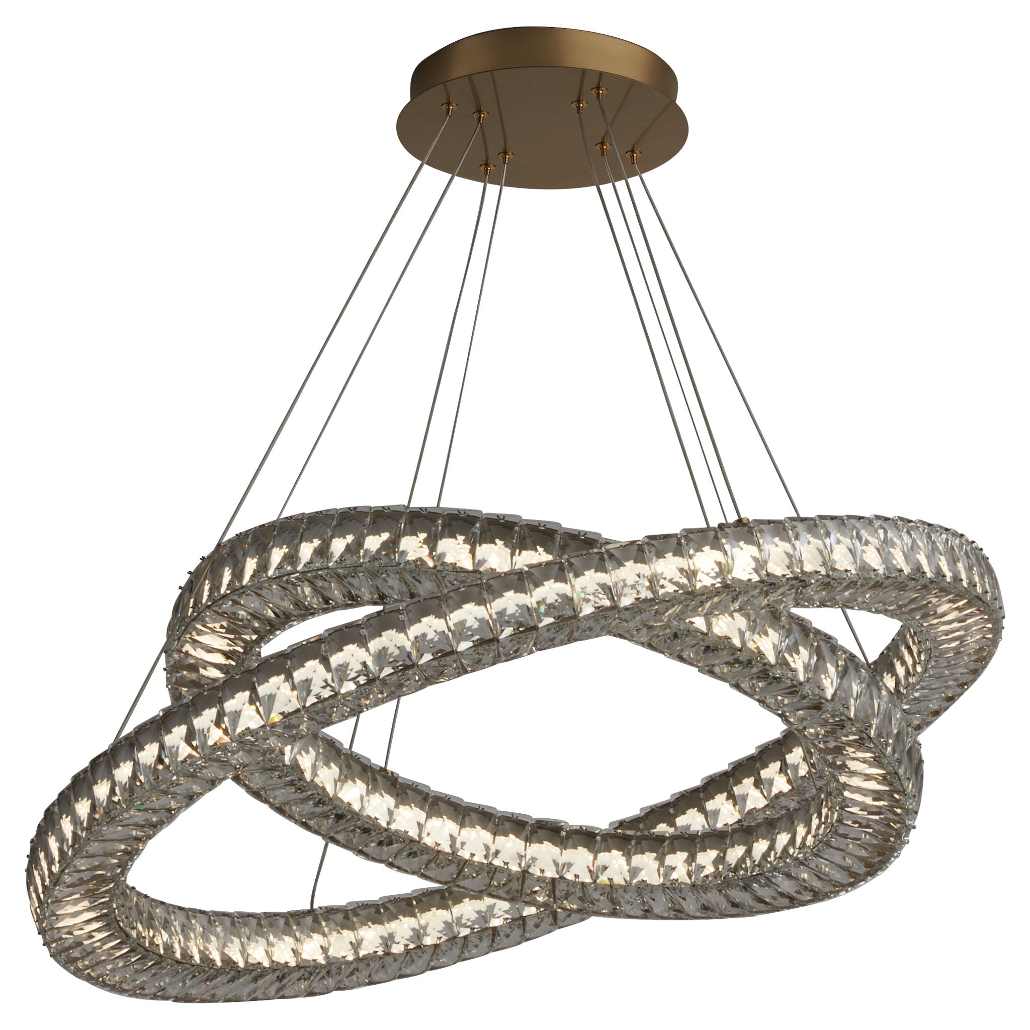 Oxygen Elan 3-876-40 Double Ring Pendant Light Fixture - Aged Brass