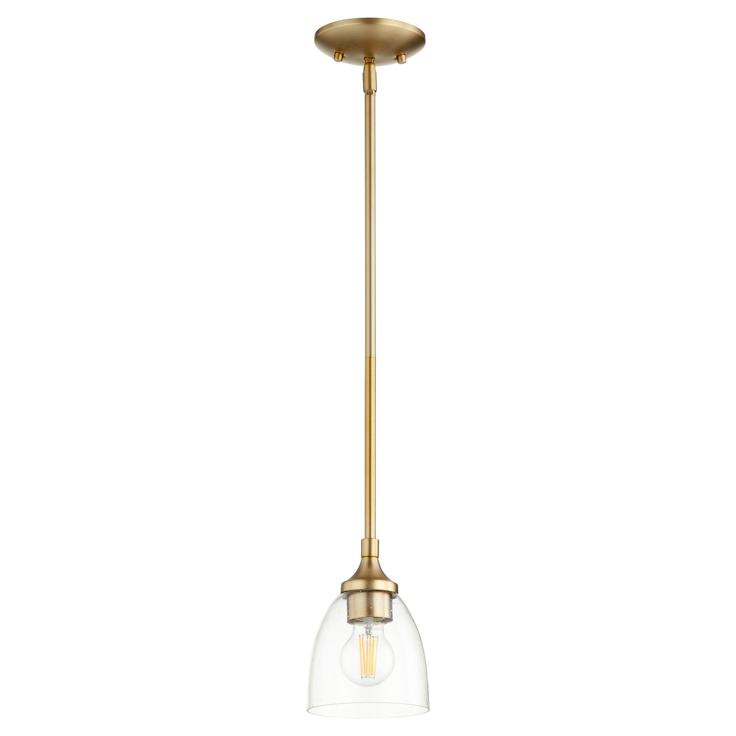 Quorum Enclave 3059-280 Pendant - Aged Brass W/ Clear/seeded