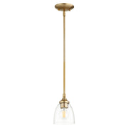 Quorum Enclave 3059-280 Pendant - Aged Brass W/ Clear/seeded