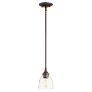 Quorum Enclave 3059-286 Pendant - Oiled Bronze W/ Clear/seeded