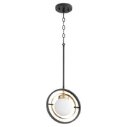 Quorum Nimbus 306-6980 Pendant - Textured Black W/ Aged Brass
