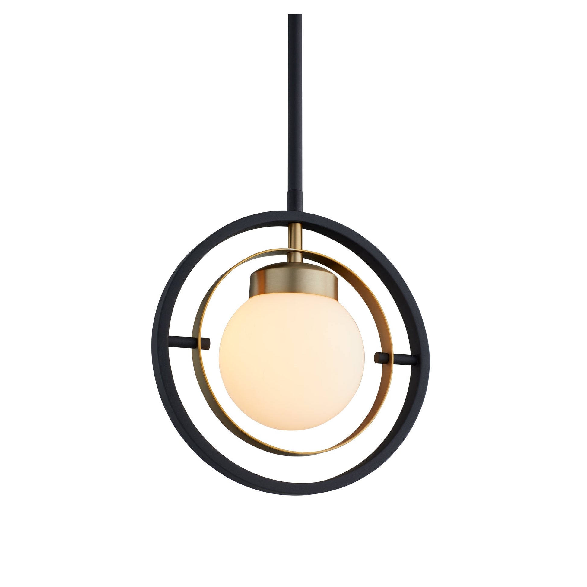 Quorum Nimbus 306-6980 Pendant - Textured Black W/ Aged Brass
