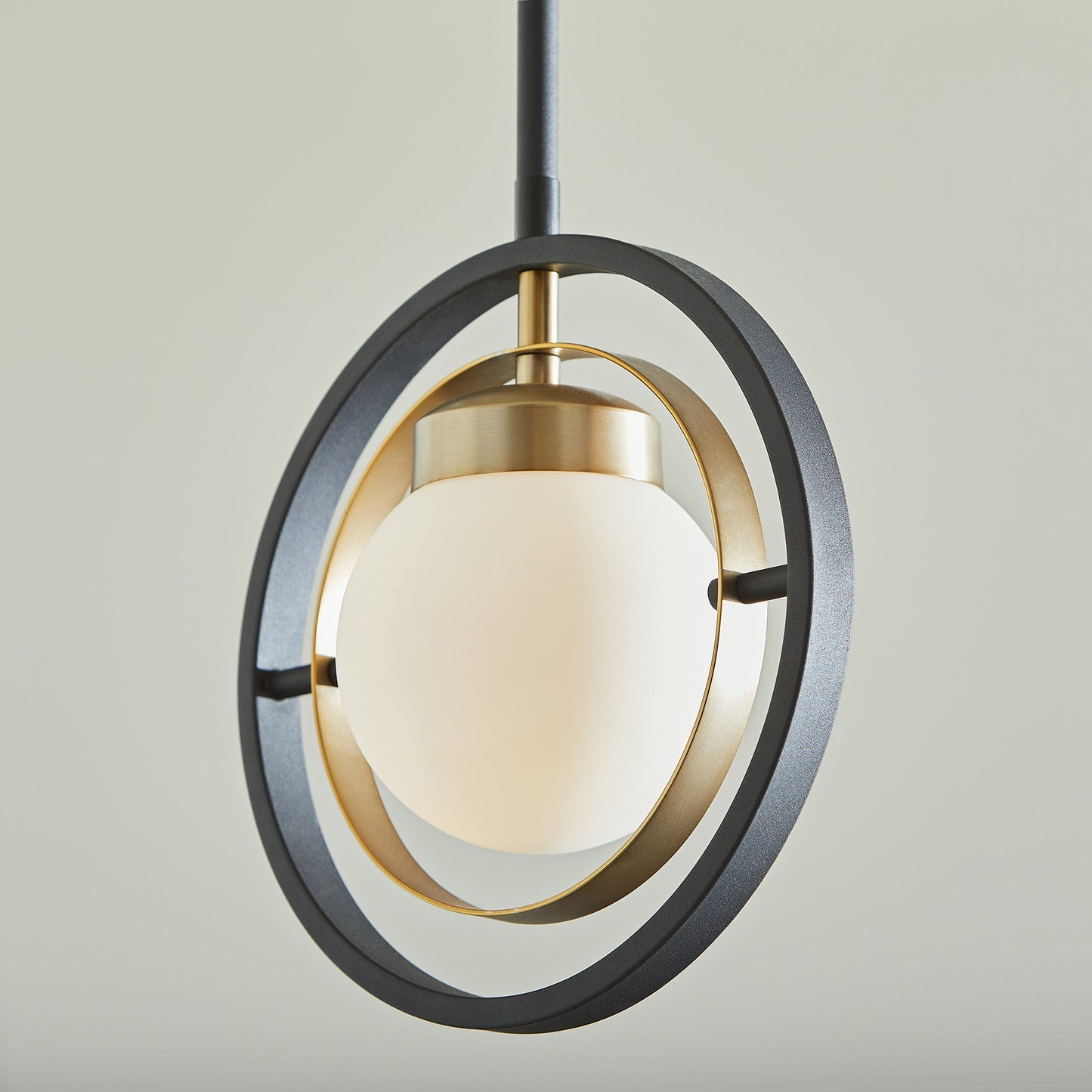 Quorum Nimbus 306-6980 Pendant - Textured Black W/ Aged Brass