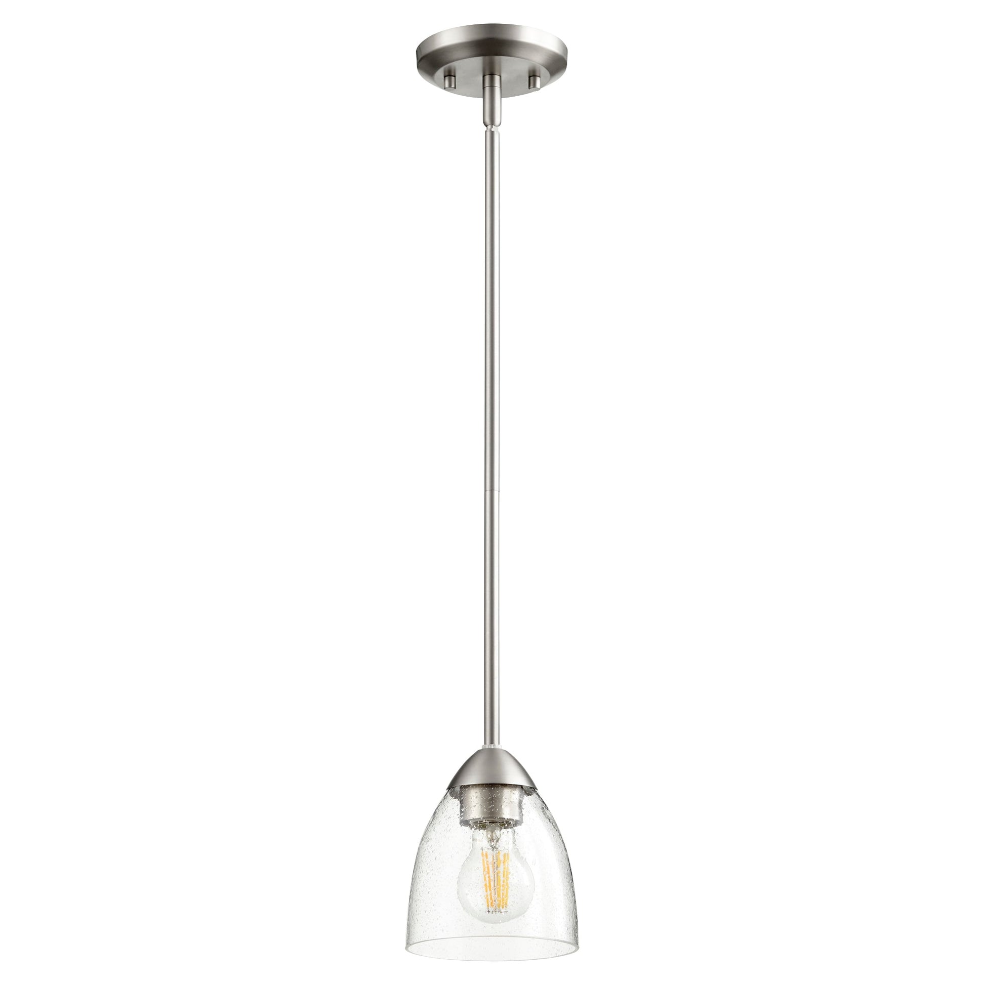 Quorum Barkley 3069-265 Pendant - Satin Nickel W/ Clear/seeded