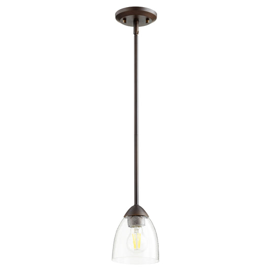 Quorum Barkley 3069-286 Pendant - Oiled Bronze W/ Clear/seeded