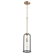 Quorum Espy 307-6980 Pendant - Textured Black W/ Aged Brass