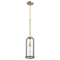 Quorum Espy 307-6980 Pendant - Textured Black W/ Aged Brass