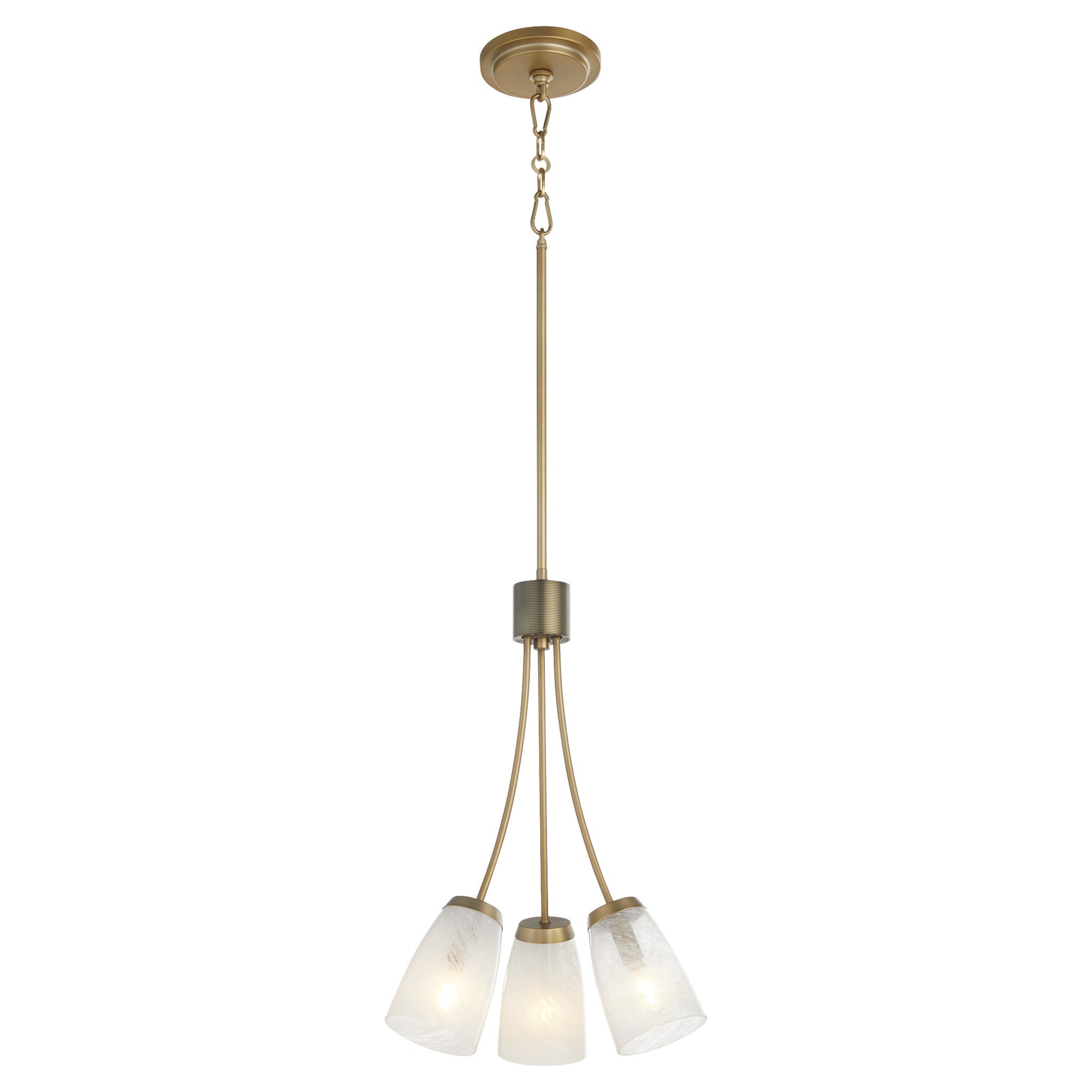 Quorum Arpeggio 3077-3-80 Pendant, UL Damp Rated, Aged Brass