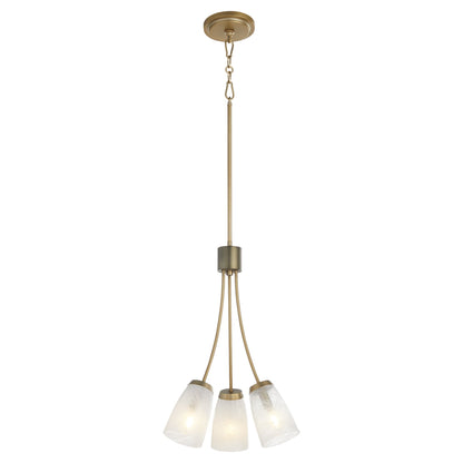 Quorum Arpeggio 3077-3-80 Pendant, UL Damp Rated, Aged Brass