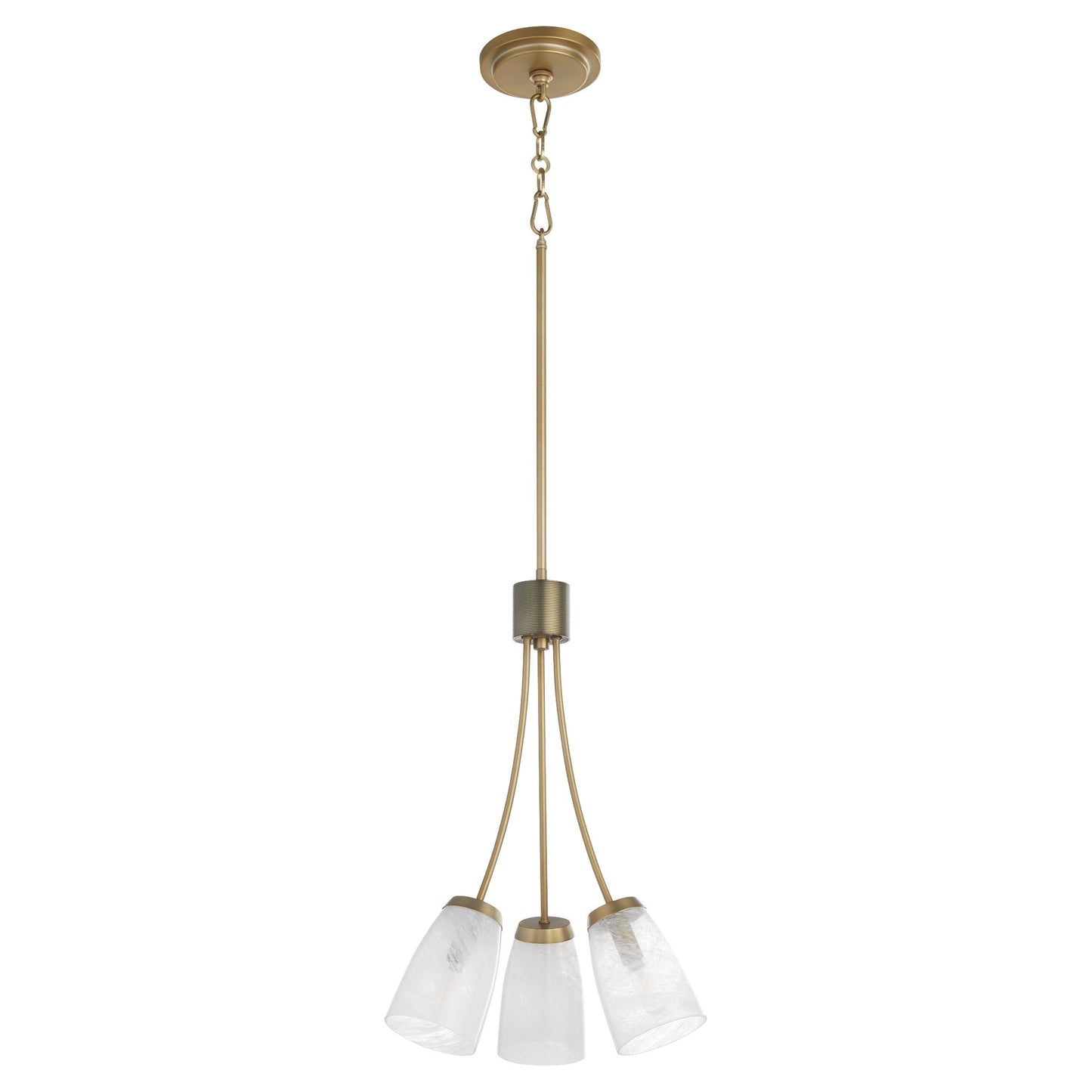 Quorum Arpeggio 3077-3-80 Pendant, UL Damp Rated, Aged Brass