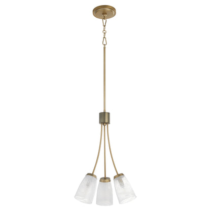 Quorum Arpeggio 3077-3-80 Pendant, UL Damp Rated, Aged Brass